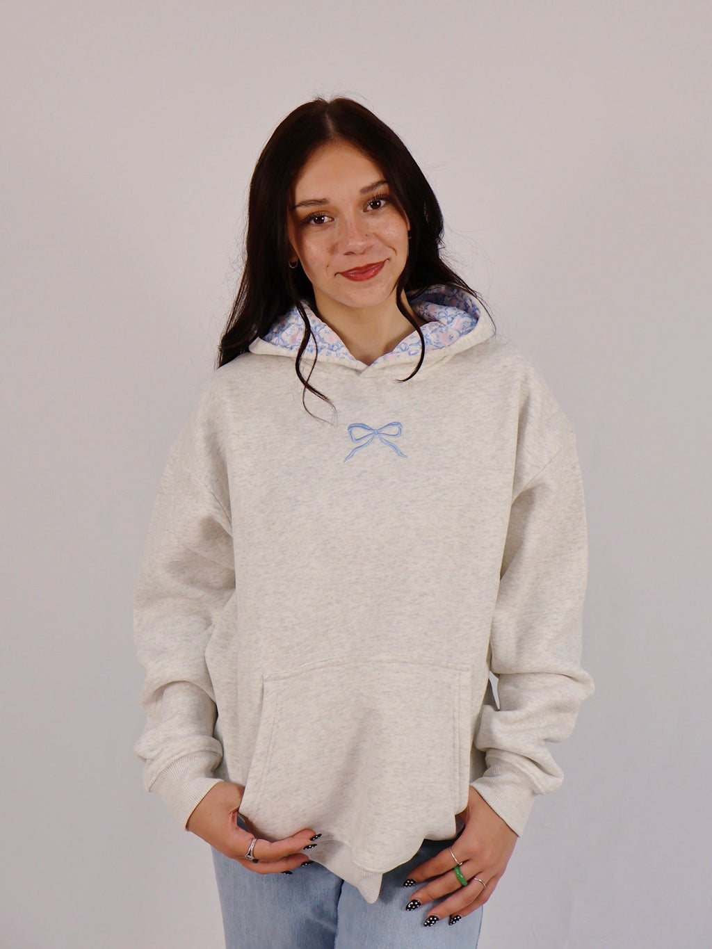 Blue Bow Hoodie